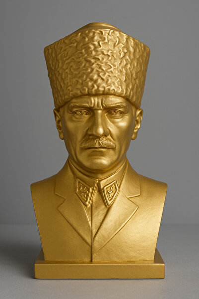 AURA Atatürk Büstü Altın Renk Dekoratif Figür