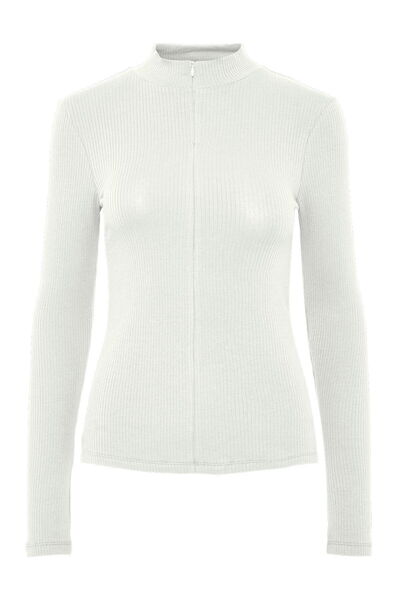 PIECES Γυναικείο φούτερ με μακρυμάνικο φερμουάρ από οργανικό βαμβάκι με ριμπ υφή – σε κιτ