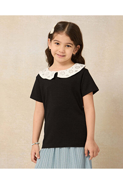 REDTAG بلوزة كاجوال مزينة باللون الأسود للبنات