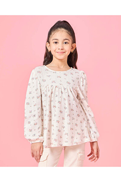 REDTAG بلوزة مطبوع باللون العاجي للبنات