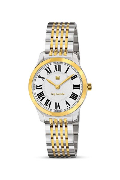 Guy Laroche Louise Watch for Women with Silver and Gold Stainless Steel Bracelet 29 mm 5 Atm
