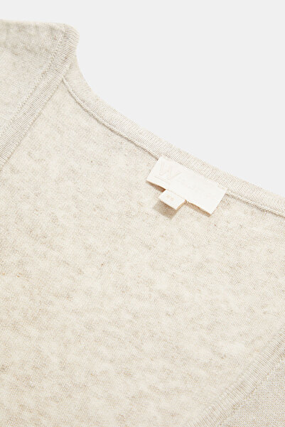 W Collection Beige Cotton Mixed Sleeveless Knitwear