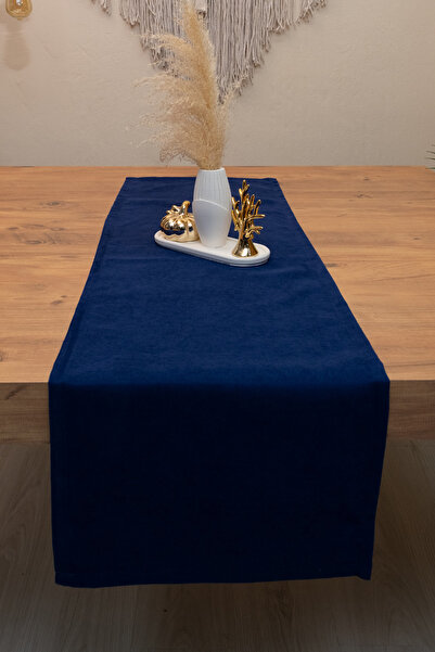 abidehanım Тканина | Оксамитова тканина, солодкий темно-синій бігунок 135 x 40