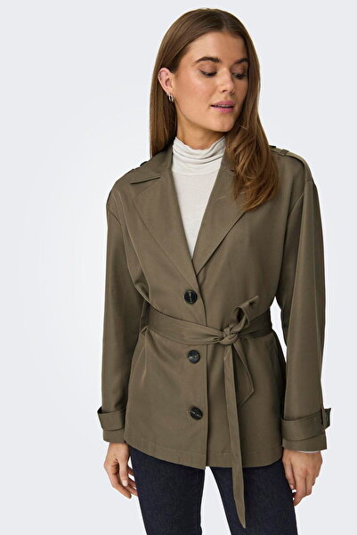ONLY Жіночий короткий тренч - з поясом, деталями у вигляді ґудзиків