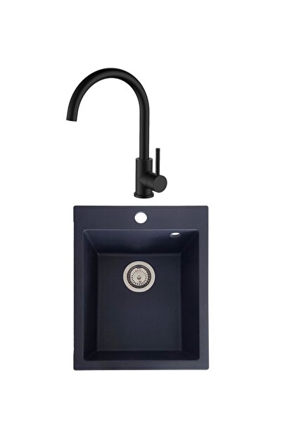 SanDonna CHIUVETA GRANIT VESTA NEGRU + BATERIE WALTZ ALFA NEGRU PIVOTANTA