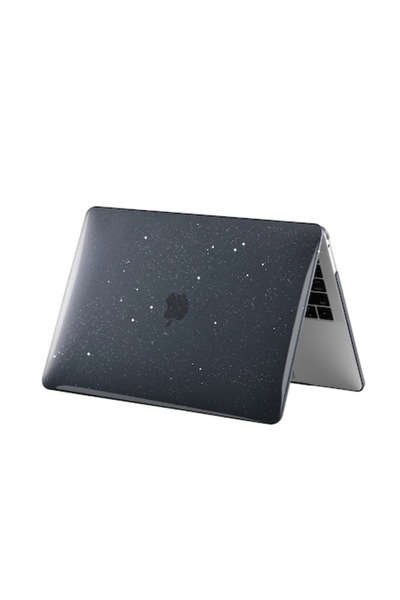 DooLike Hard-shell case, Black Transparent with Glitter "Star Diamond" for MacBook Pro 16 – premium protec