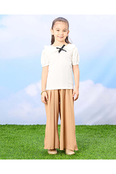 REDTAG Girls White Collared Top