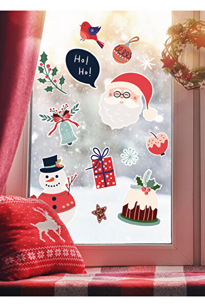 Baskı Madeni Yılbaşı Temalı Karlı Şehir, Evler Kardan Adam Christmas Cam, Duv...