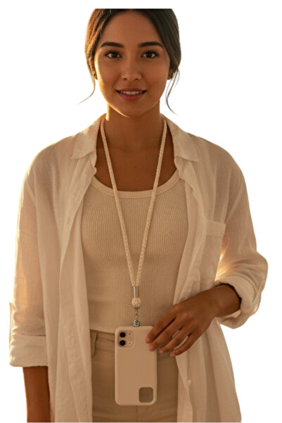 My Strape BEYAZ ÖRGÜ TELEFON BOYUN ASKISI TÜM KILIFLARA UYUMLU