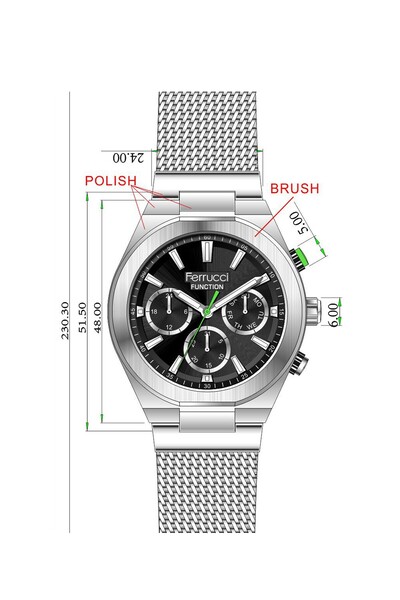 Ferrucci Fcf-0624-03380H.01-64053 Men's Wristwatch