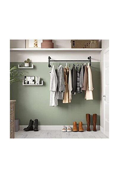 Talis Set 2 sine de haine montaj perete, Songmics, 110 x 30 x 29.3 cm, HSR64BK-02 Negru