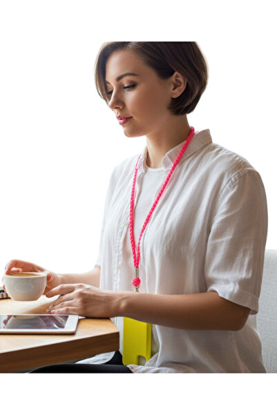 My Strape Pink Neon Knitted Phone Neck Strap Compatible with All Cases