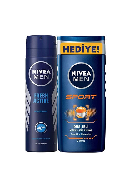 NIVEA Fresh Sprey Deodorant 150 Ml Erkek + Sport Duş Jeli 250 Ml Erkek NIVEA STD