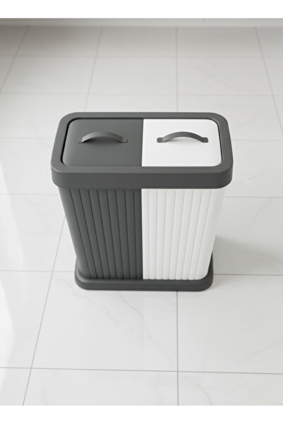 Kapris Twins Modern İki Bölmeli Kirli Çamaşır Sepeti ST-288