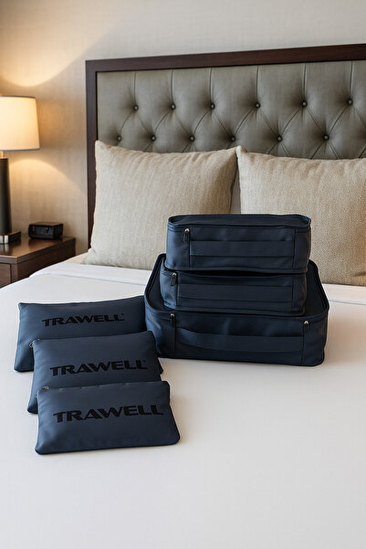 trawell Seyahat Bavul İçi Organizatör Bavul Ambalaj Seti Saklama Hurcu, Taşınabilir Bagaj 6 Parça