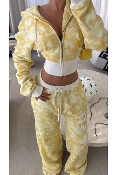 BALİNA Set de trening supradimensionat cu top scurt elastic camuflaj