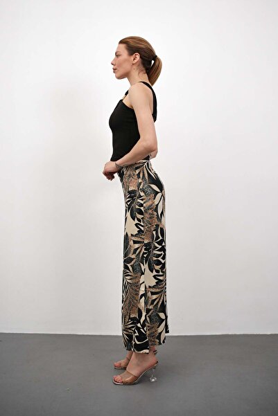 Gugus Women's Satin Skirt A-Cut Patterned Imported Fabric