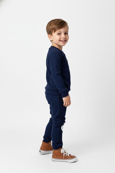 NEWKİDS Teddy Bear Detailed Pocketed Wrinkled Fabric Transitional Boys' Suit