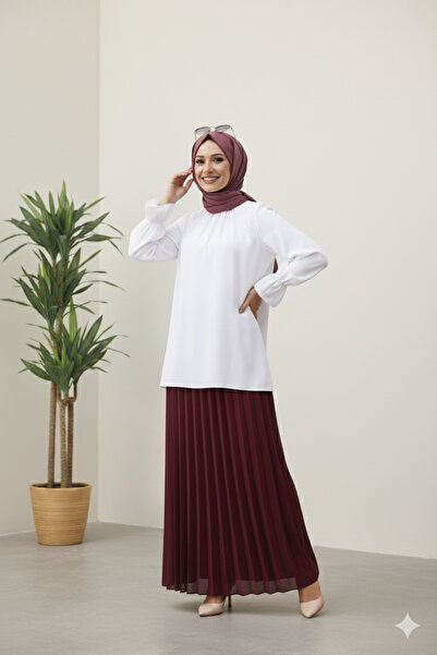 CNG MODA Gathered Sleeves Poplin Shirt