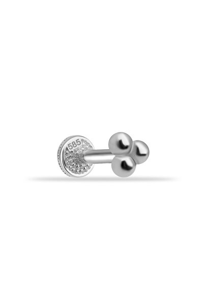 Dianora Piercing 14 Ayar Altın Üç Top Minimal Tragus Piercing