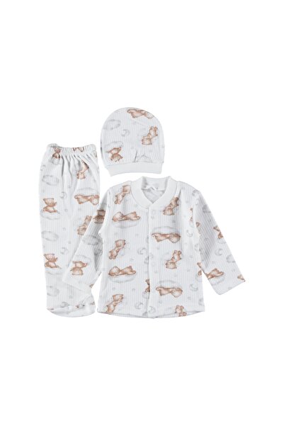 mdrandy Raporlu Cloudy Moon Patterned 3-Piece Set 3 Months