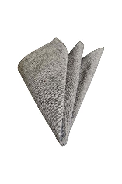 Exve Exclusive Gray Anthracite Gradient Transition Linen Woven Pocket Handkerchief