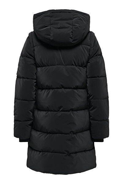 ONLY Women's Onldıxıe Hooded Long Puffer Jacket 15349120 Black