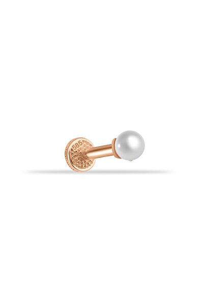 Dianora Piercing 14 Ayar Altın İncili Tragus Piercing
