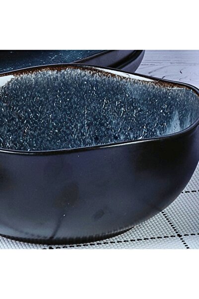 BJORN Σετ 6 μπολ από γυαλισμένη κεραμική, συλλογή Iris, Night blue, 300 ml