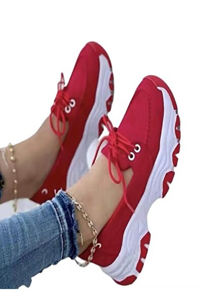 Generic - Women's Lace-Up Platform Shoes – Lightweight, Cushioned, Breathable Casual TPR Sole