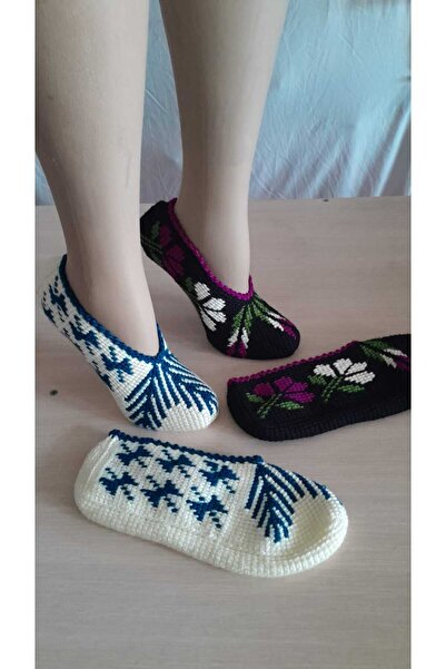 Papatyam 2 Pieces of Hand Knitted Dowry Tunisian Handmade Booties/Tunisian Handmade Booties/Handmade Booties/Knitted Booties/Tunisian/Handmade/Bundle