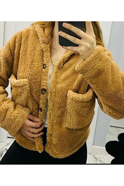 rose tml giyim سترة نسائية قطيفة كبيرة الحجم بجيوب مزدوجة وأزرار أمامية