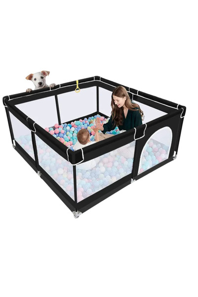 LUDIRO Tarc de Joaca pentru Copii, 1-5 Ani, 180x150x66 Cm, Negru