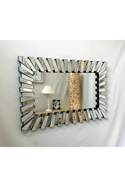 LUXXO Sonora decorative mirror, rectangular, mirror-faceted frame, 90x60 cm
