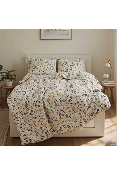 Patul Bed Linen, Satin Cotton, Sulphur, 2 Persons, Double Bed, 4 Pieces