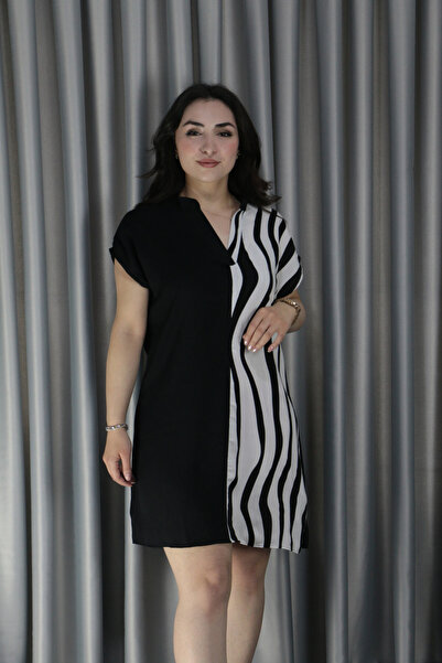 Femella Women Fashion Γυναικείο φόρεμα με μανίκια νυχτερίδα και σχέδιο ζέβρας...