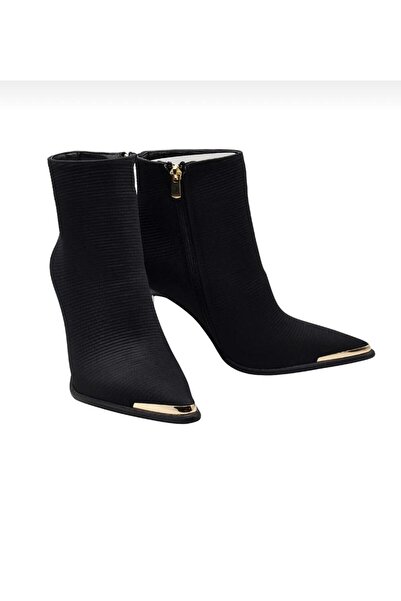 Park Moda İnce Yğksek Topuk Premium Kumaş Fermuar Kapama Bilek Boy Şık Bot