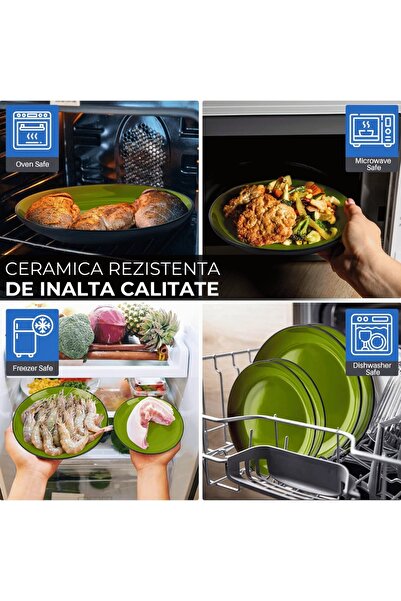 MIAMIO Set of 6 Long plates, Le Papillon collection, ceramic, multicolor, 21 cm