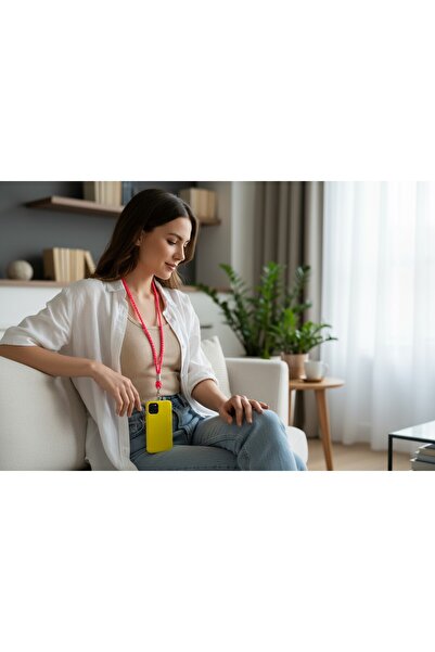 My Strape Pink Neon Knitted Phone Neck Strap Compatible with All Cases