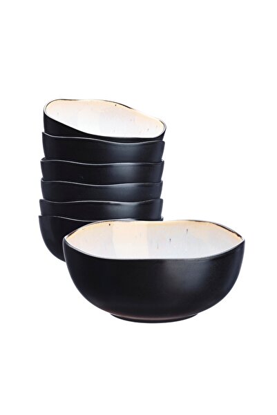 BJORN Σετ 6 μπολ από γυαλισμένο κεραμικό, συλλογή Iris, λευκό Ivory, 300 ml