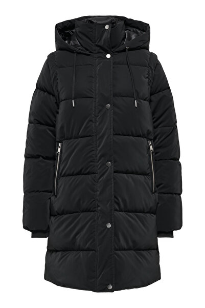 ONLY Women's Onldıxıe Hooded Long Puffer Jacket 15349120 Black