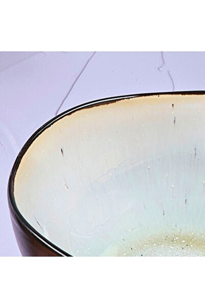 BJORN Σετ 6 μπολ από γυαλισμένο κεραμικό, συλλογή Iris, λευκό Ivory, 300 ml