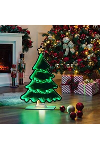 OEM Lampă decorativă de Crăciun cu oglindă - Brad cu efect infinit și LED 39 ...