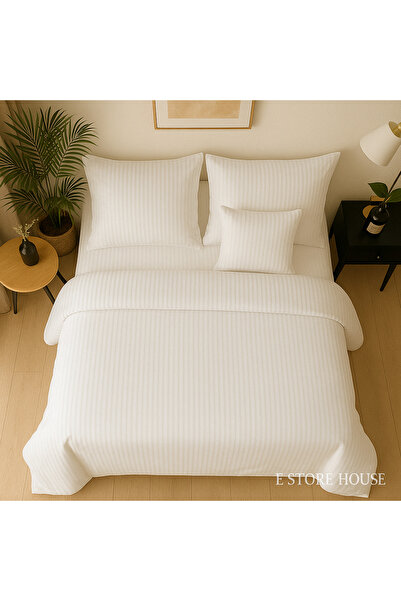 Casa Pucioasa Bed Linen, White Damask 6 Pieces, Fitted Sheet -Casa Pucioasa