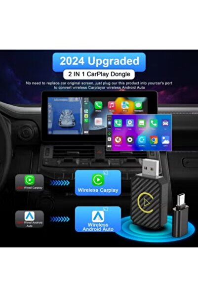 VICTGOAL 2 in 1 Android Auto Wireless Adapter & Wireless CarPlay Adapter Plug & Play