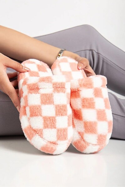 Jackers Women's Square Patterned Winter Soft Comfortable House Slippers