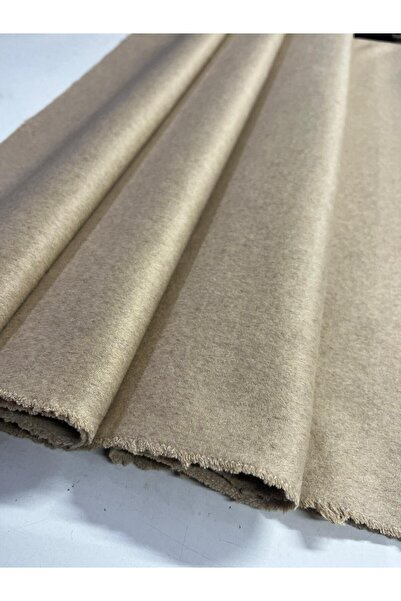 Kumaş sever Ithalyan Wool Cashmere Fabric Sand Beige Color Jacket Coat Clothing Fabric - Meterage Double Width 150 cm