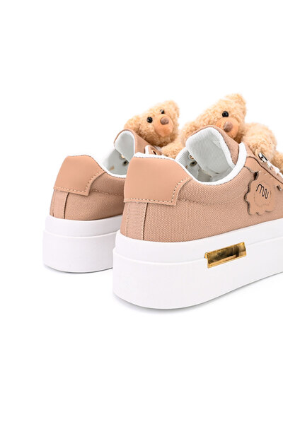 Tmall Women's sports shoes, removable teddy bear accessory, TM1D1425, Khaki