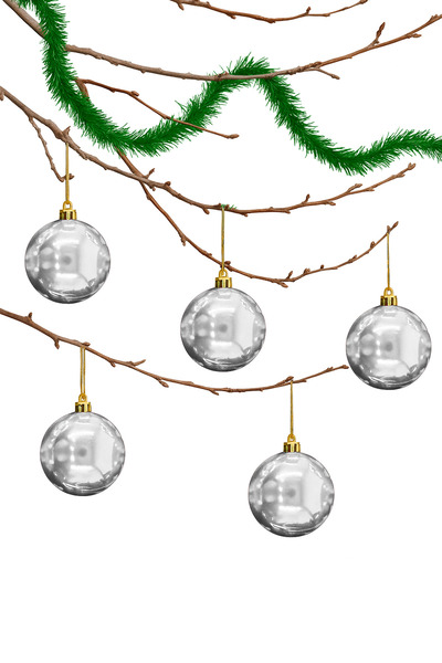 Waldern 6 τεμάχια 10 εκ. γυαλιστερό στολίδι για χριστουγεννιάτικο δέντρο Cici Ball Silver