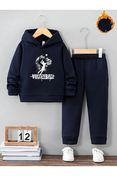 makiteks Winter Girls Boys Children's Tracksuit Set Volleyball 5 6 7 8 9 10 11 12 Years Old Volleyball